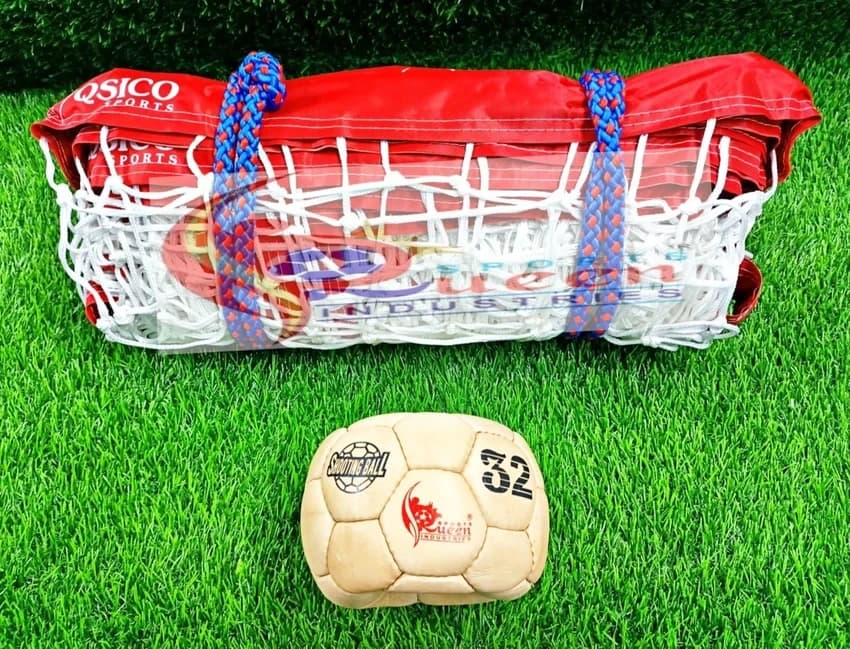 Shooting ball Net & Ball 2 in 1 Combo White & Red Net QSICO