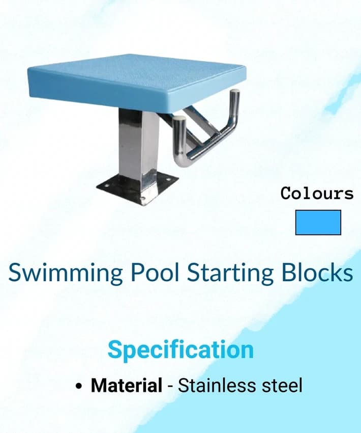 Blue Stainless Steel Swimming Pool Starting Blocks, Electrical