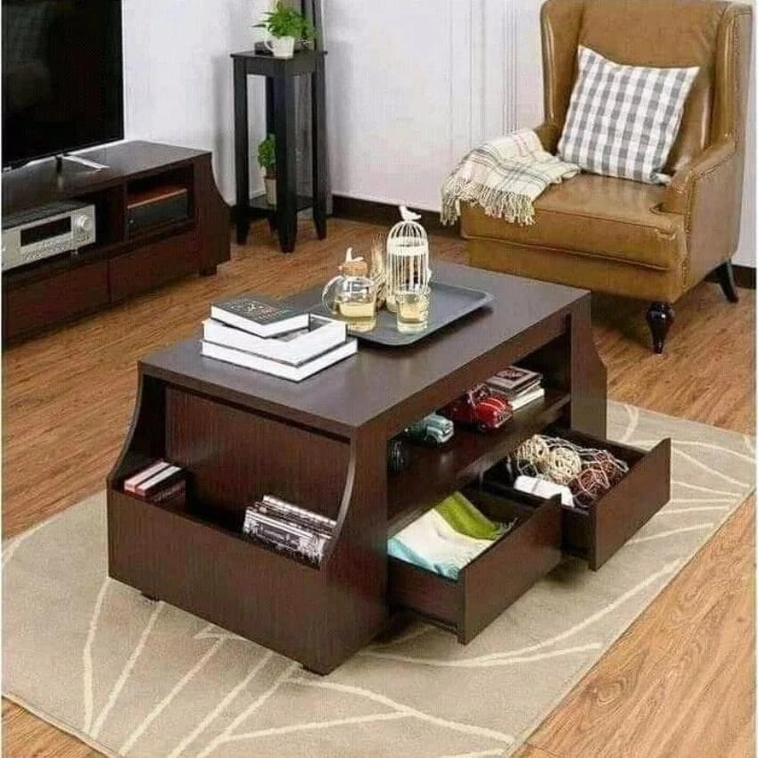 Wooden Rectangular Sunbeam Center Table