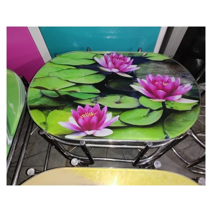 Steel Standard Teapoy Glass Top And Wheel, For Home, Size: 15 Mx 24m