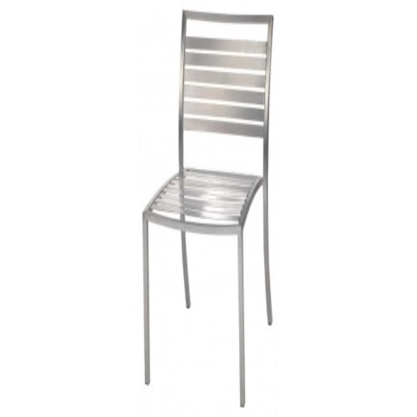 Silver Stainless Steel Chair, With Armrest