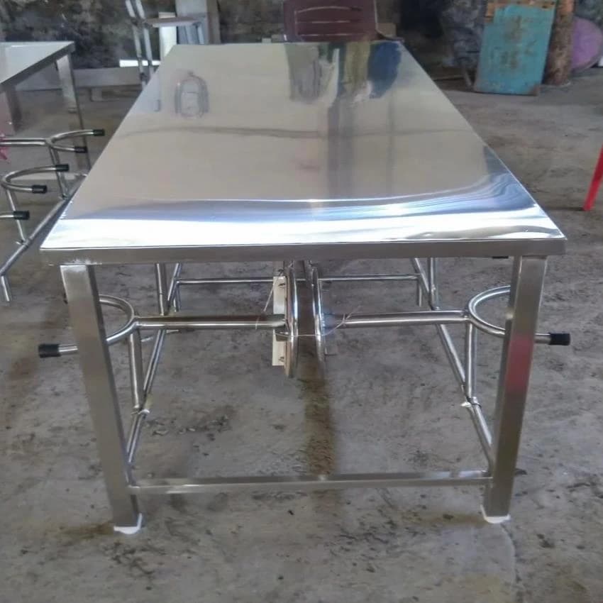 8 Seater Stainless steel Canteen tables