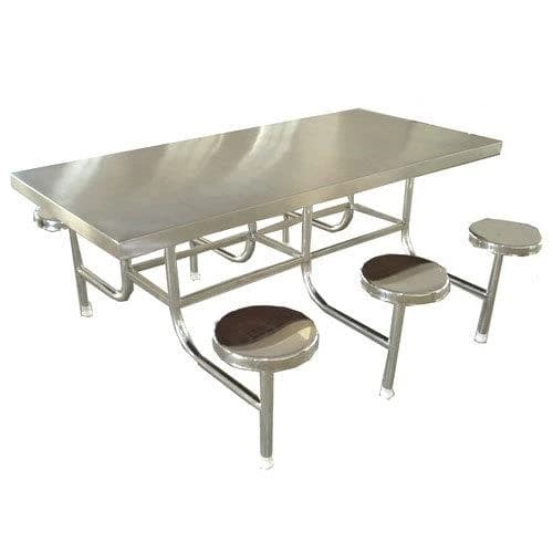 Silver Stainless Steel Restaurant Table, Size: 77 X 180 X 90 mm