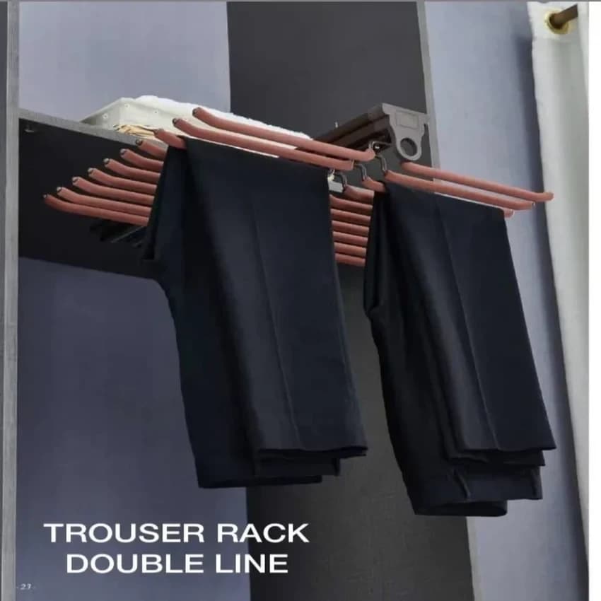Kynex Stainless Steel Double Line Trouser Rack, For Home