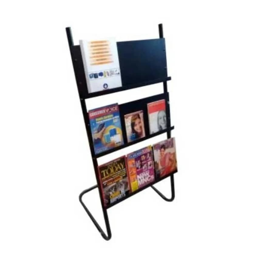 Acrylic Magazine Stand, 3 Racks, Size: 650(l) X 500(b) X 1070(h) mm