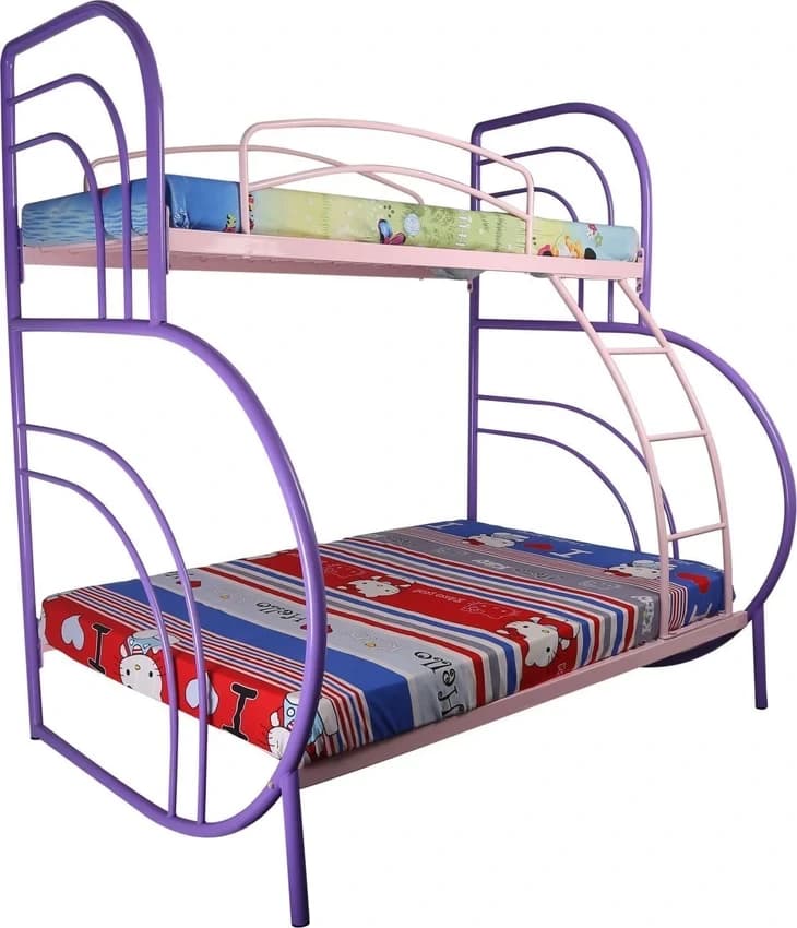 Single with Slide Kid Double Bunk Bed, Iron