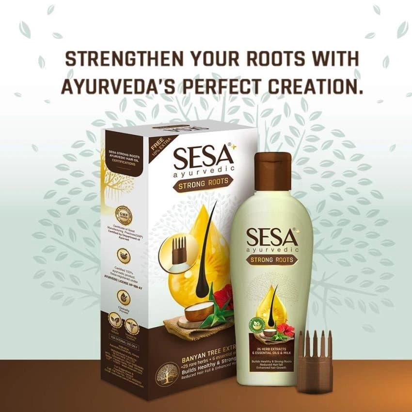Herbal Ayurveda Sesa Plus Ayurvedic Strong Roots Oil, Prevents Hair Fall