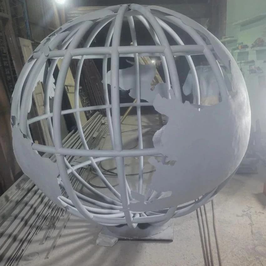 Antique Metal Globe Sculpture