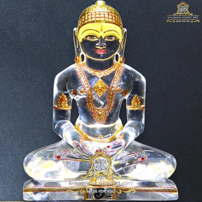 Crystal Sphatik Jain Statue