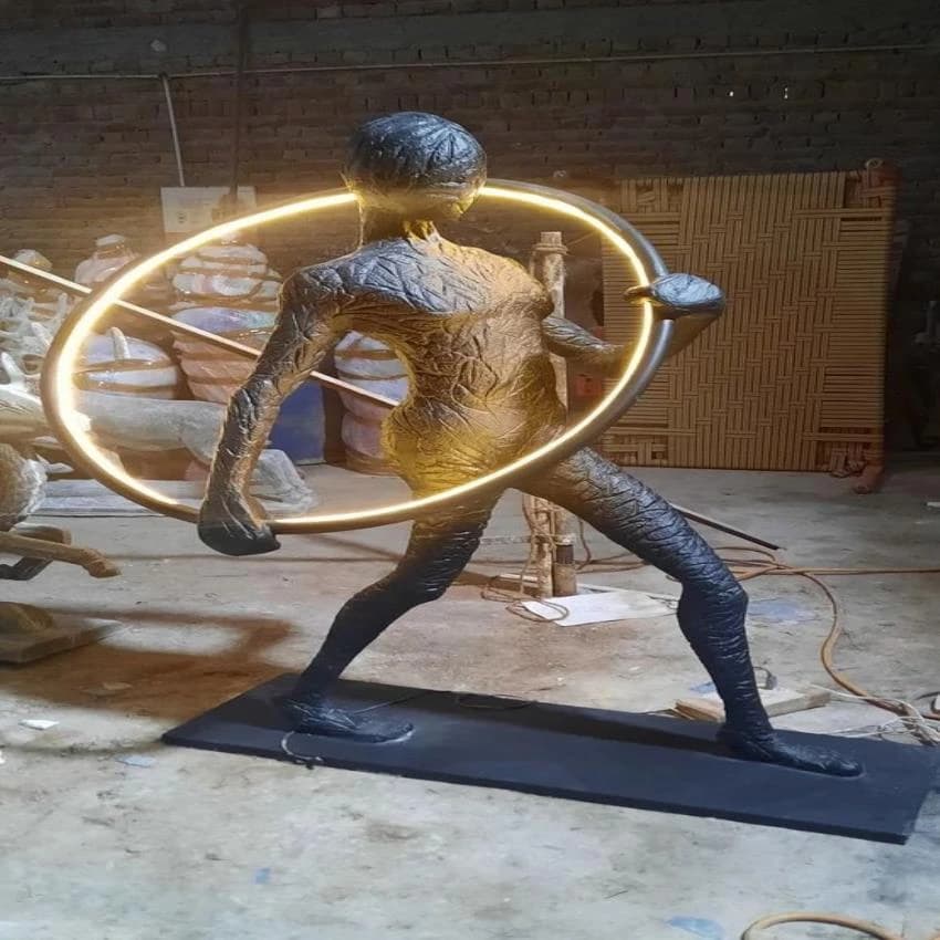 LED Brown Fiberglass Modren Man Lamp, For Decoration, Size: 6 Ft