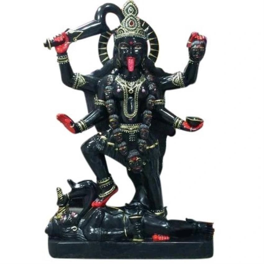 Black Marble Kali Maa Statues, For Worship, Size: 12 Inch