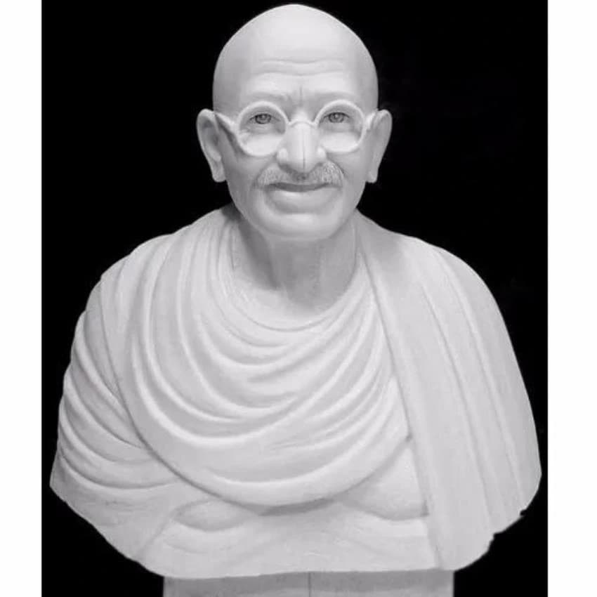 White Marble Mahatma Gandhi Statue, For Interior Decor, Size/Dimension: 24 Inch