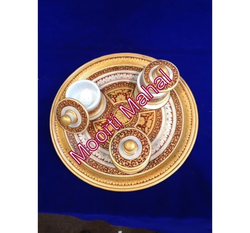 Designer Dry Food Tray With Bowl, For Decoration, Design: Art Deco
