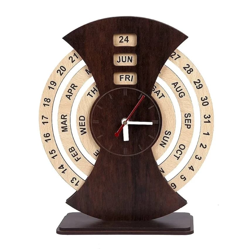 Wooden MDF Calendar Clock, For Business Gift