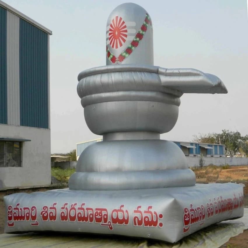 Silver Pvc coated polyester Shiva Lingam Statue, Packaging Type: Standard, Size/Dimension: 25 Feet