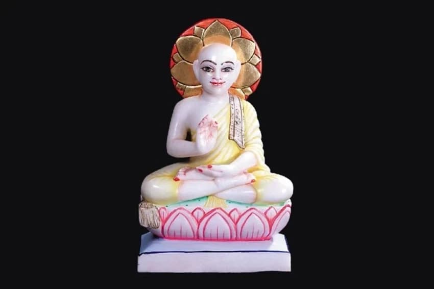 Marble Gautam Swami Statue, 12 inch (1 ft)