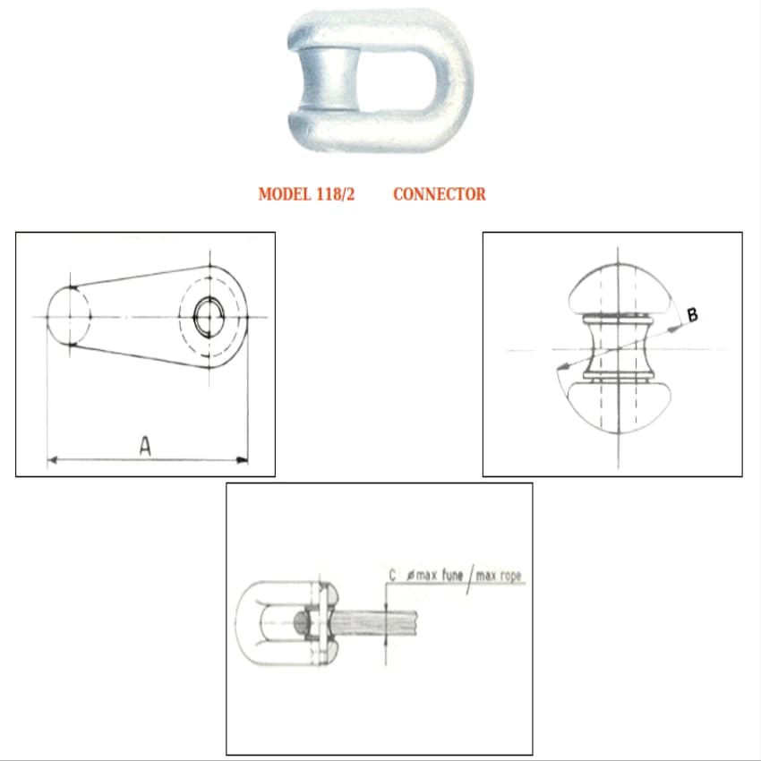 Indo Tech Steel Pilot Rope Connector, Size/Dimension: 72 Mm, 118/2