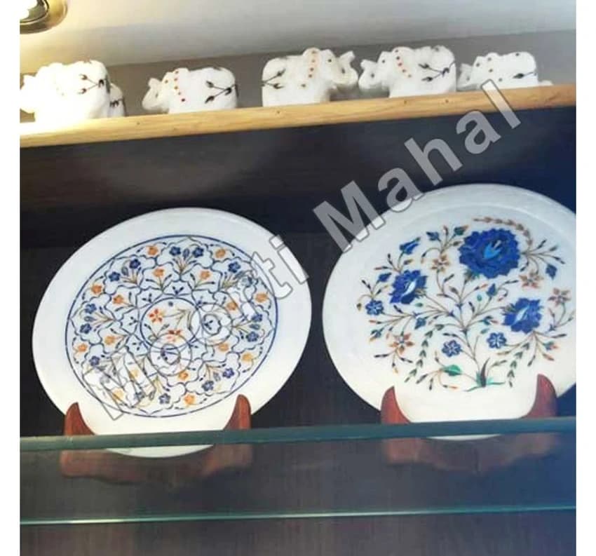 White Marble Decorative Plates, Size: Can be custmized