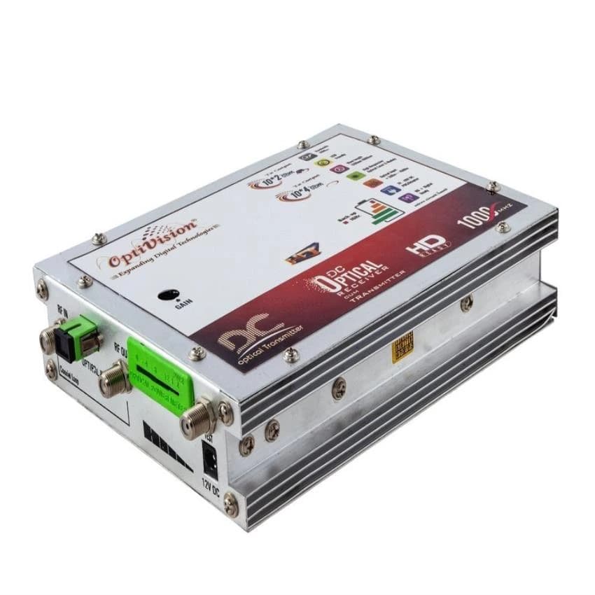 Optivision Battery DC Transmitter 10+10dBm (20mw) 3-in-1 For Catv Networking, APC