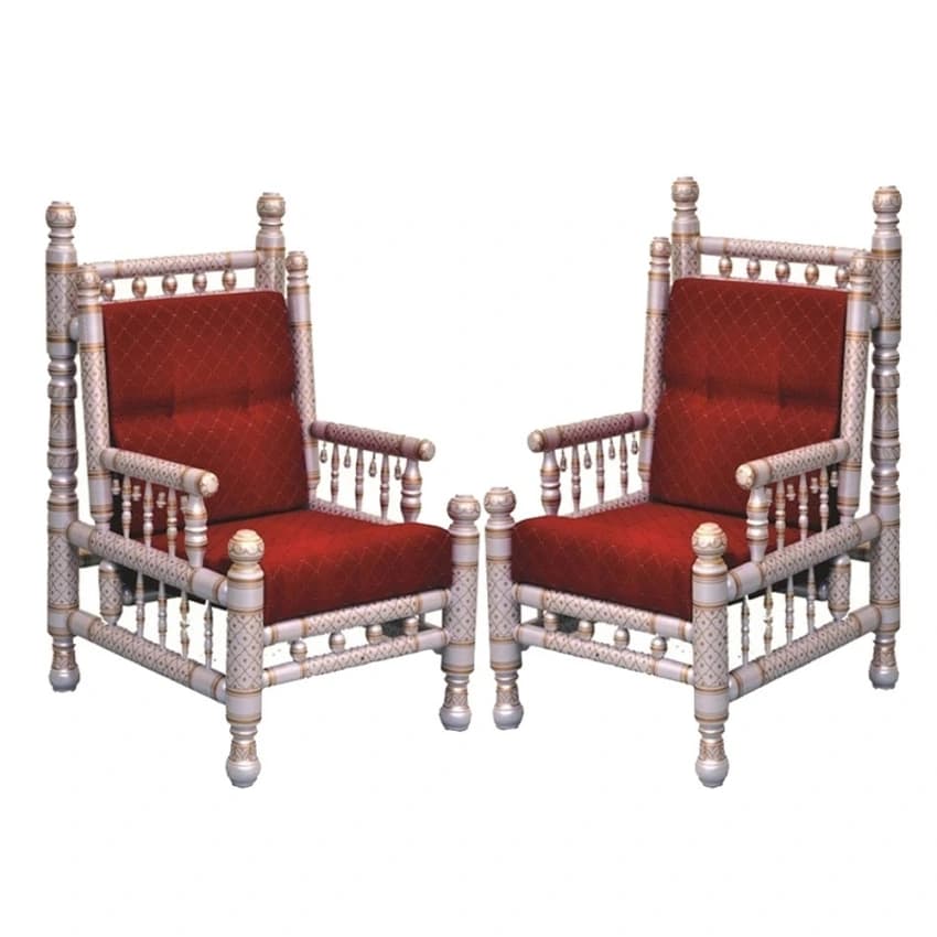 Red Wooden Arm Chair