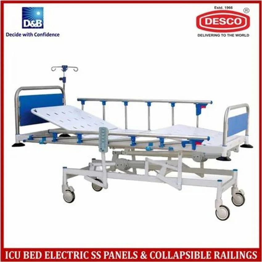 ICU Bed Electric SS Panels & Collapsible Railings