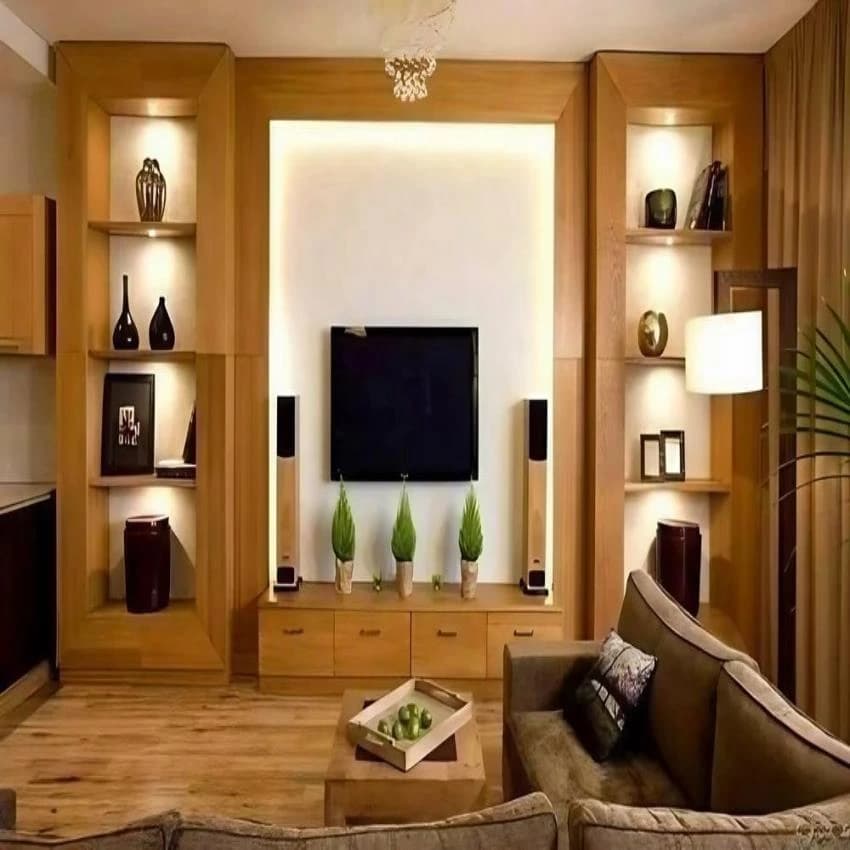 Brown TV Showcase Unit