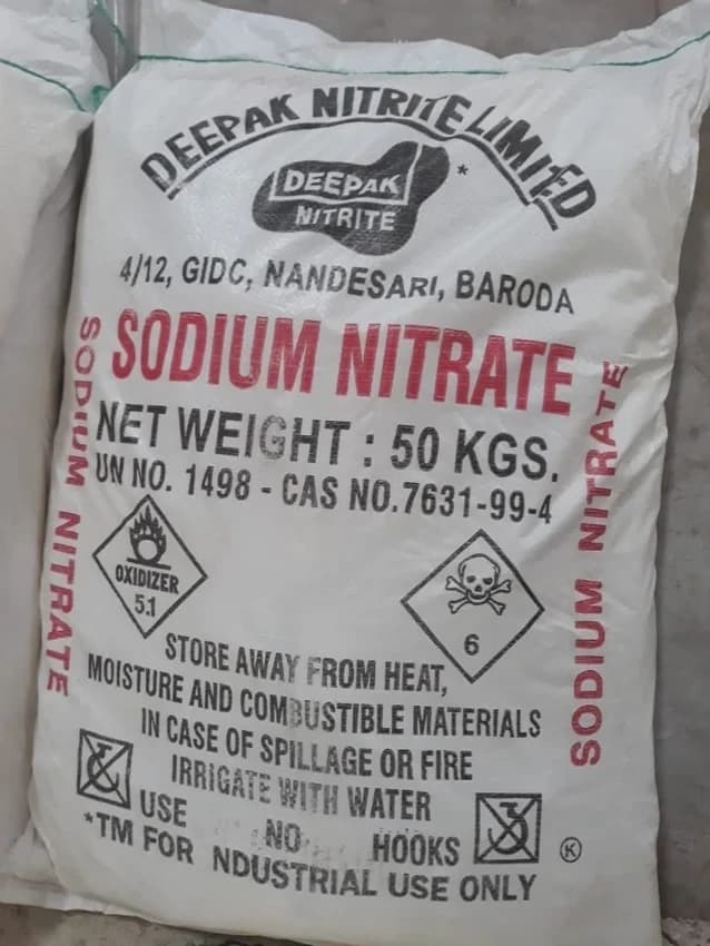 Sodium Nitrate Powder, Bag, 50 kg