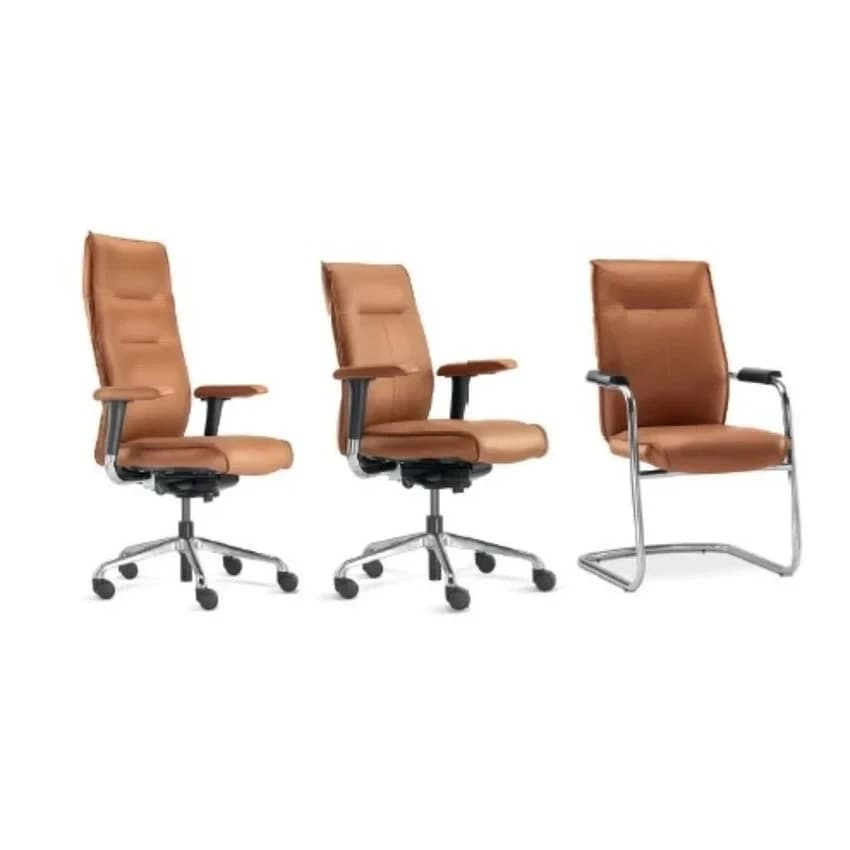 Leatherette Brown High Back Office Chair, Warranty: 1 Year