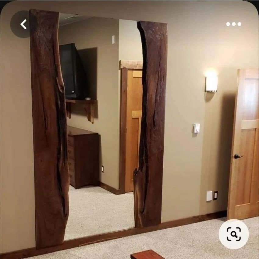 Frame Material: Wooden Glass Live Edge Wall Mirror, For Home