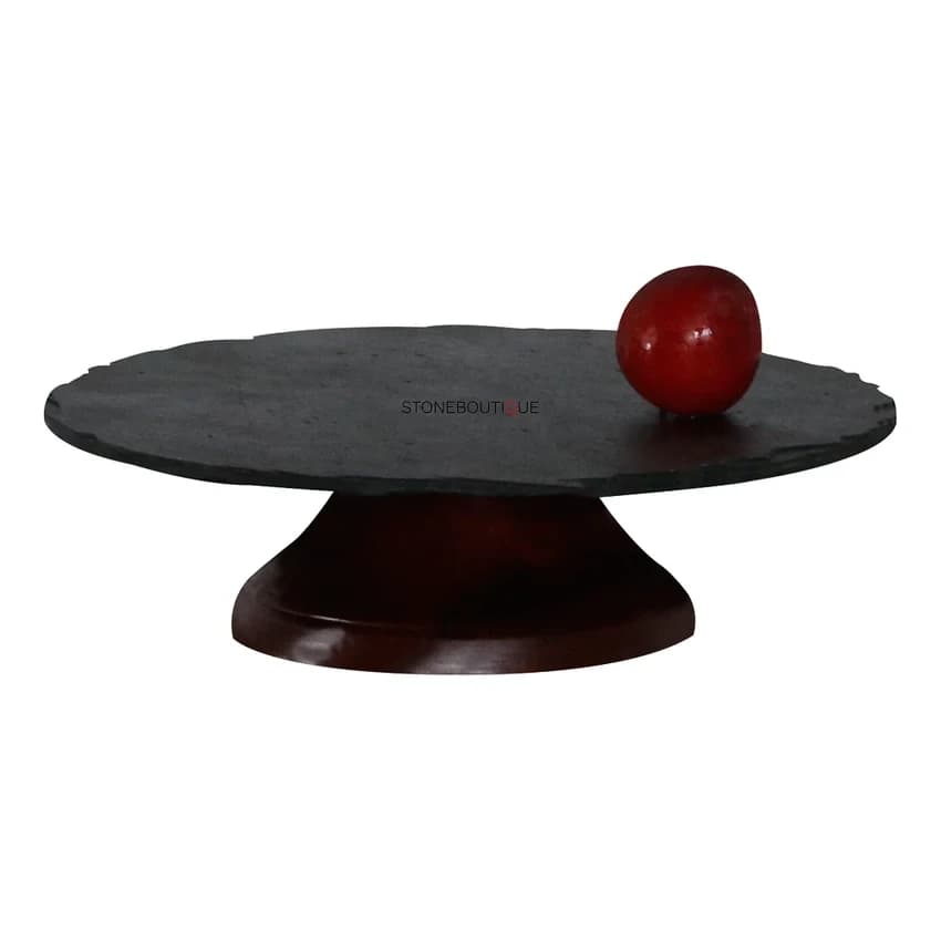 Black Slate Cake Stand, Round, Size: 10 X 5inch(dia)