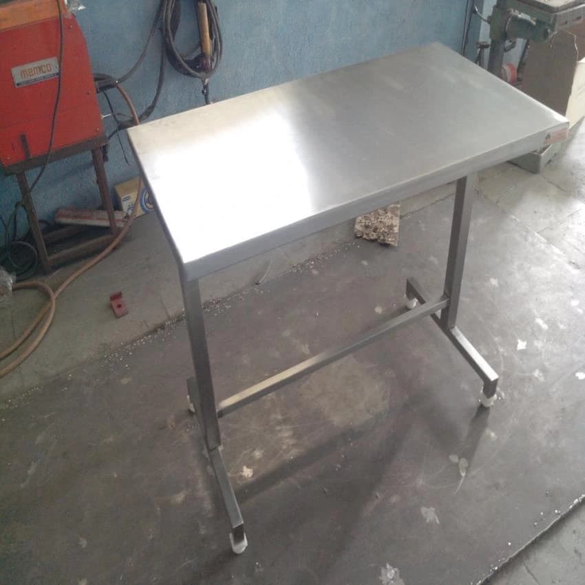 Stainless Steel SS Folding Dining Table, Shape: Rectangular