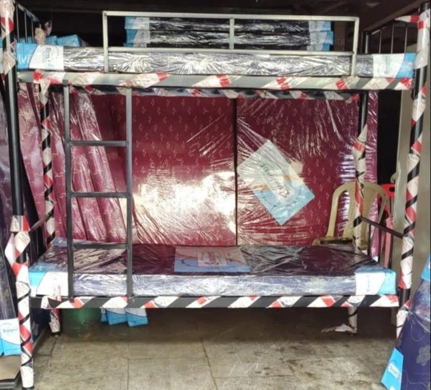 Mild Steel Twin Over Full Metal Bunk Bed, Without Storage, Suitable For: Kids & Adults