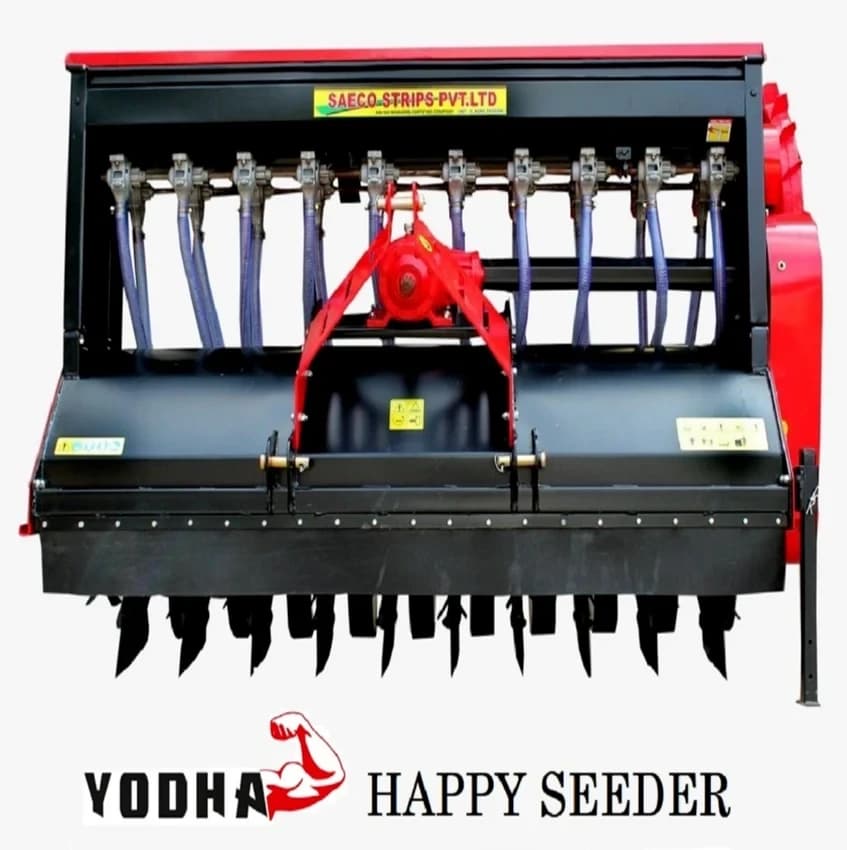 Tractor Mounted Mild Steel Yodha Happy Seeder, For Agriculture, Number of Blades: 30