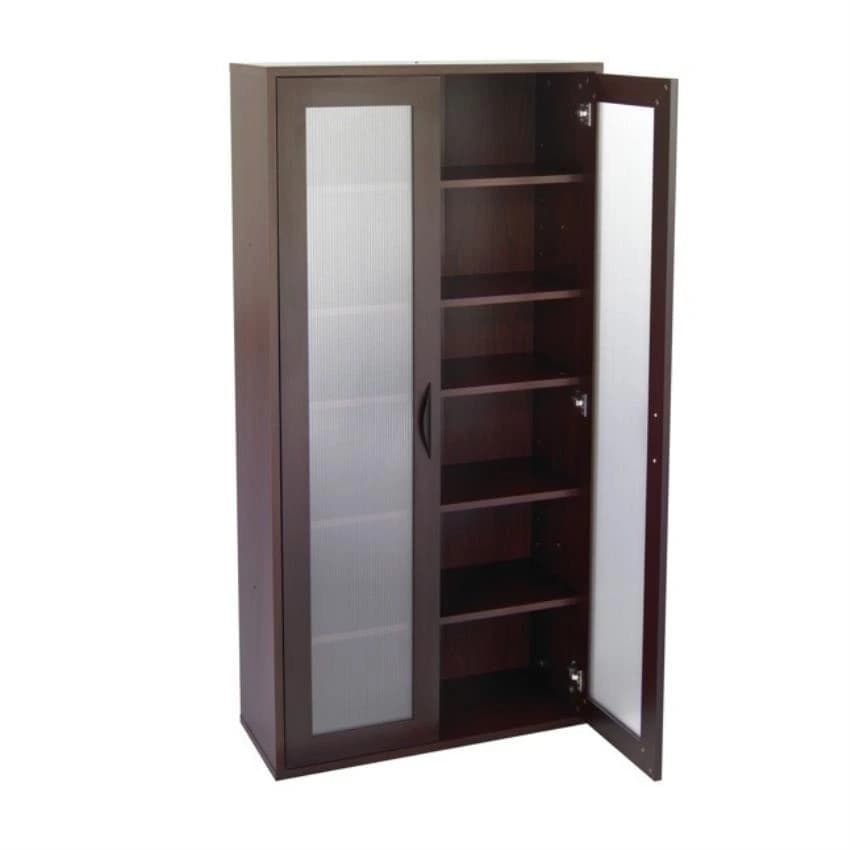 Dark Brown Double Door Bookcase