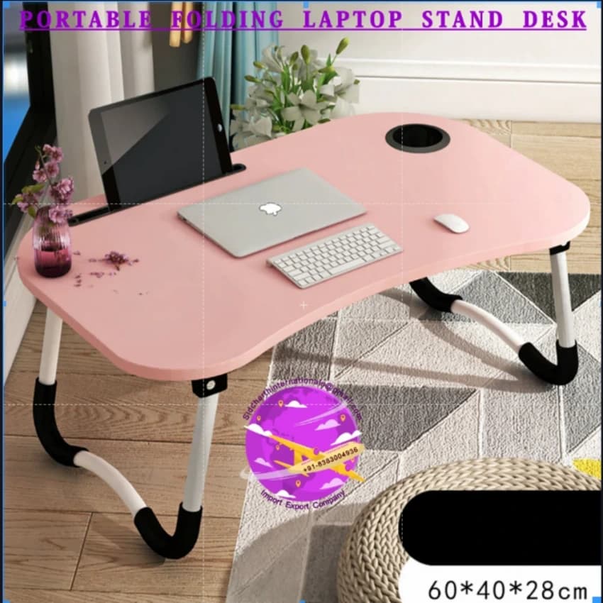 Wood Laptop Table .., With Storage