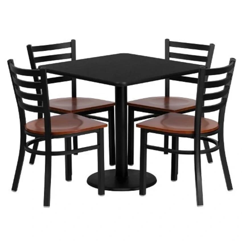 Dining Set 4 Seater Restaurant Table And Chair, Metal