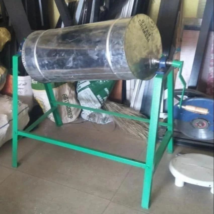 G.I Steel Heavy Duty Motorized Seed Dressing Treating Drum, For Agriculture