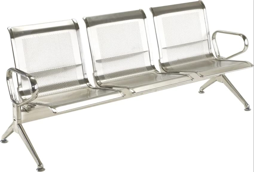 Airport Waiting Chair, Public seating chair, Visitor Chair, 3 Seater, Seat Type: Perforated Metal