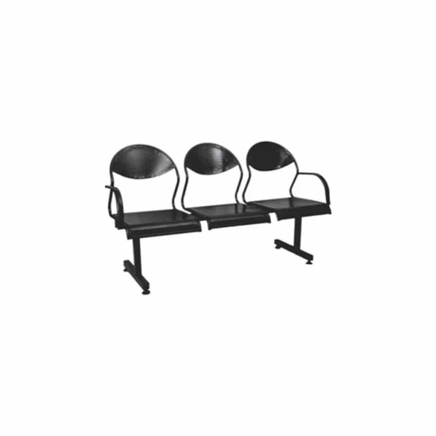 Black 3 Seater Chair, For Office