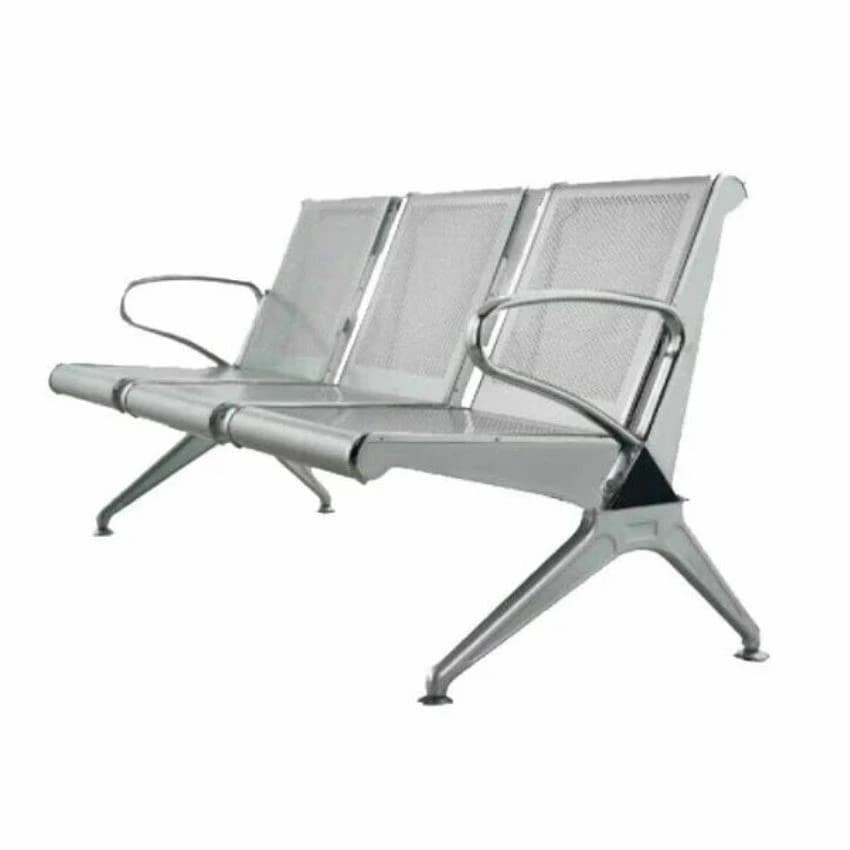 Silver Three Seater Waiting Bench, For Airport