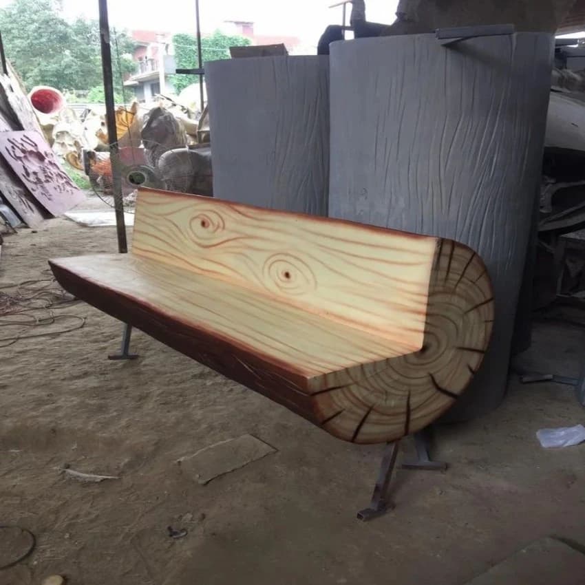 3 Seater FRP Fiber Wooden Bench