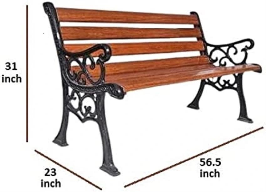 FRP Garden Bench, With Backrest, 3 Seater