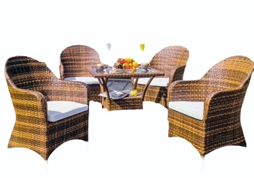 Dining Table Set, 4 Seater, Glass Top