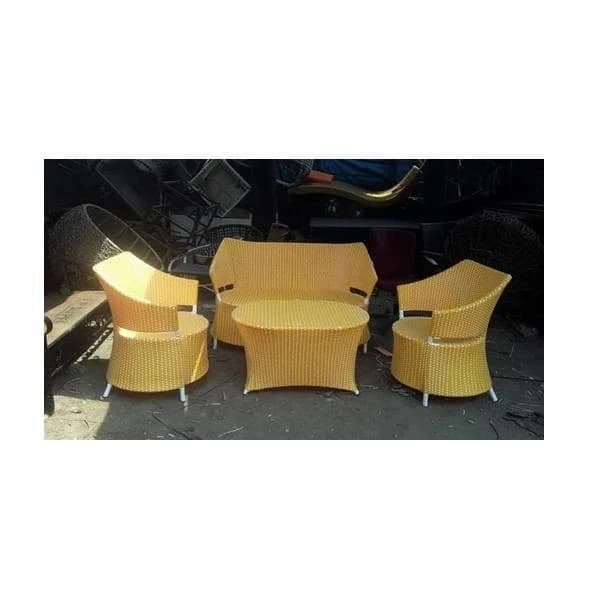 4 Seater Wicker Brown Dining Table