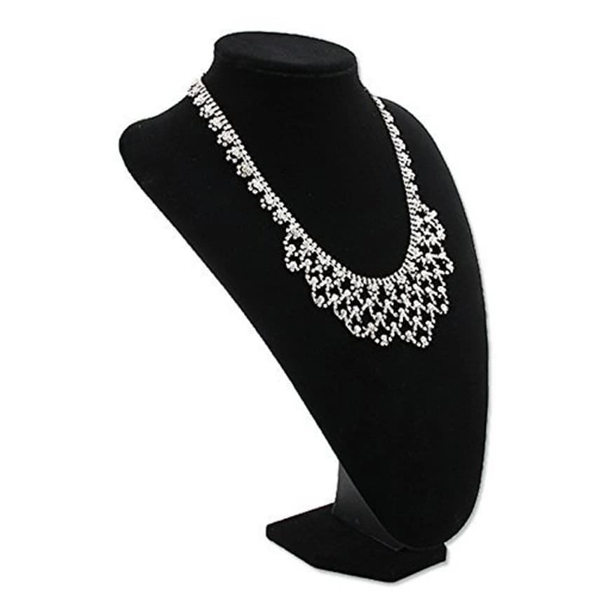 White & Black Necklace Jewellery Display Stands, Size (Length X Breadth X Height): 8 X 10 X 12 inch