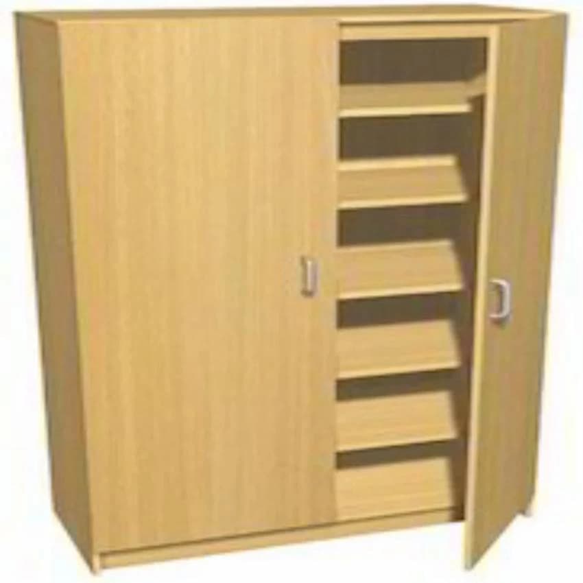 2 Doors VE - 111 Wooden Almirah, With Locker