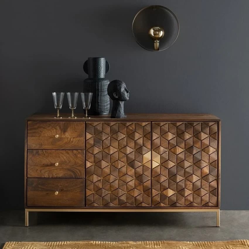 2 Door Solid Wood Sideboard