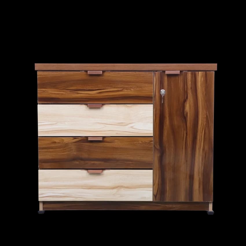 Plywood 3 Feet Wooden Drawer Chest, For Office