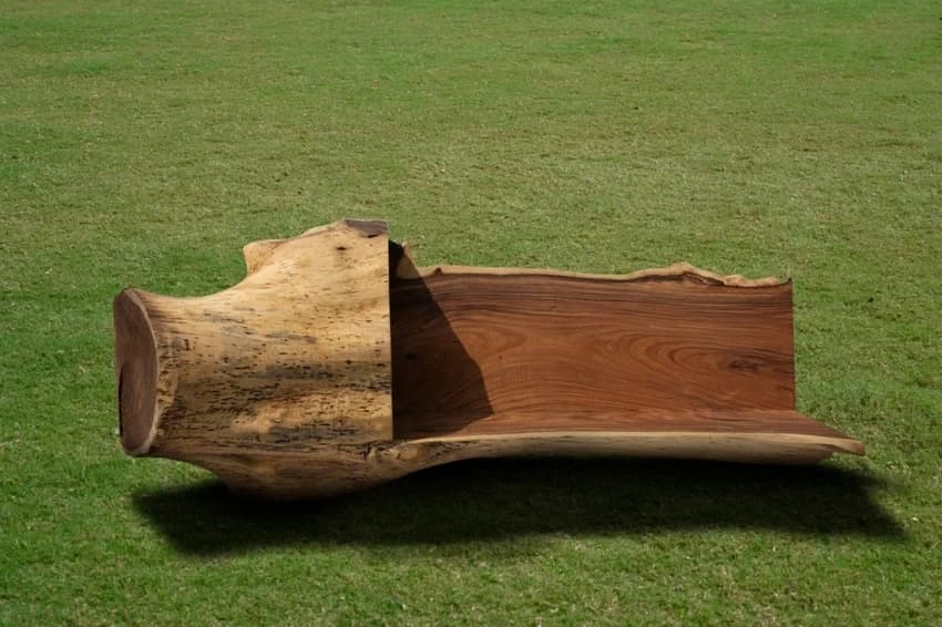 East Indian walnut Hand Crafted Wood Log Bench