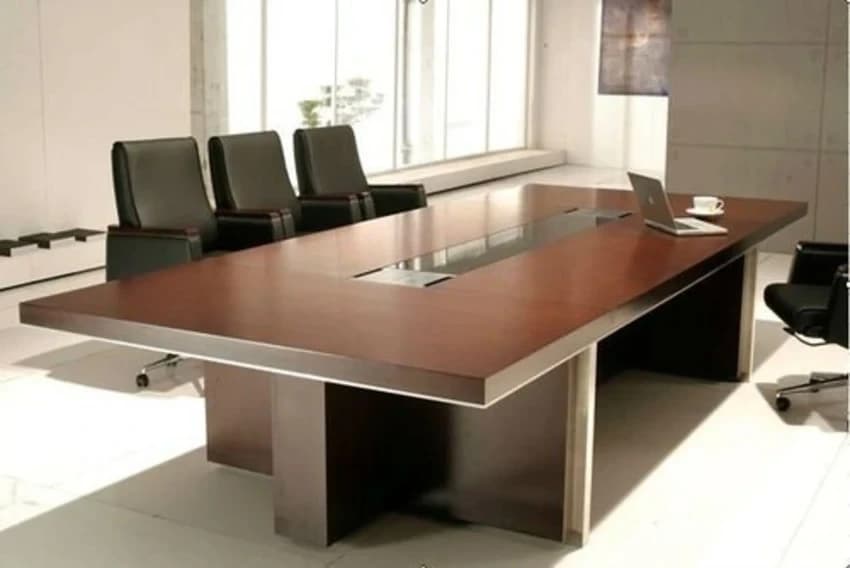 Brown Wooden Conference Meeting Room Table, Warranty: 4 Year